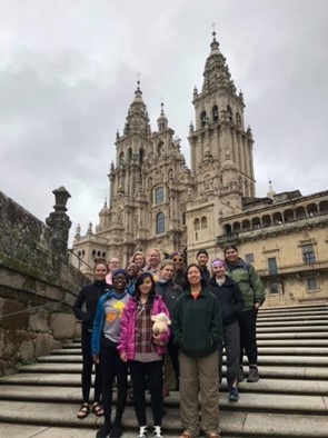 Group photo in front of Santiago De Compostela, Spain 2019